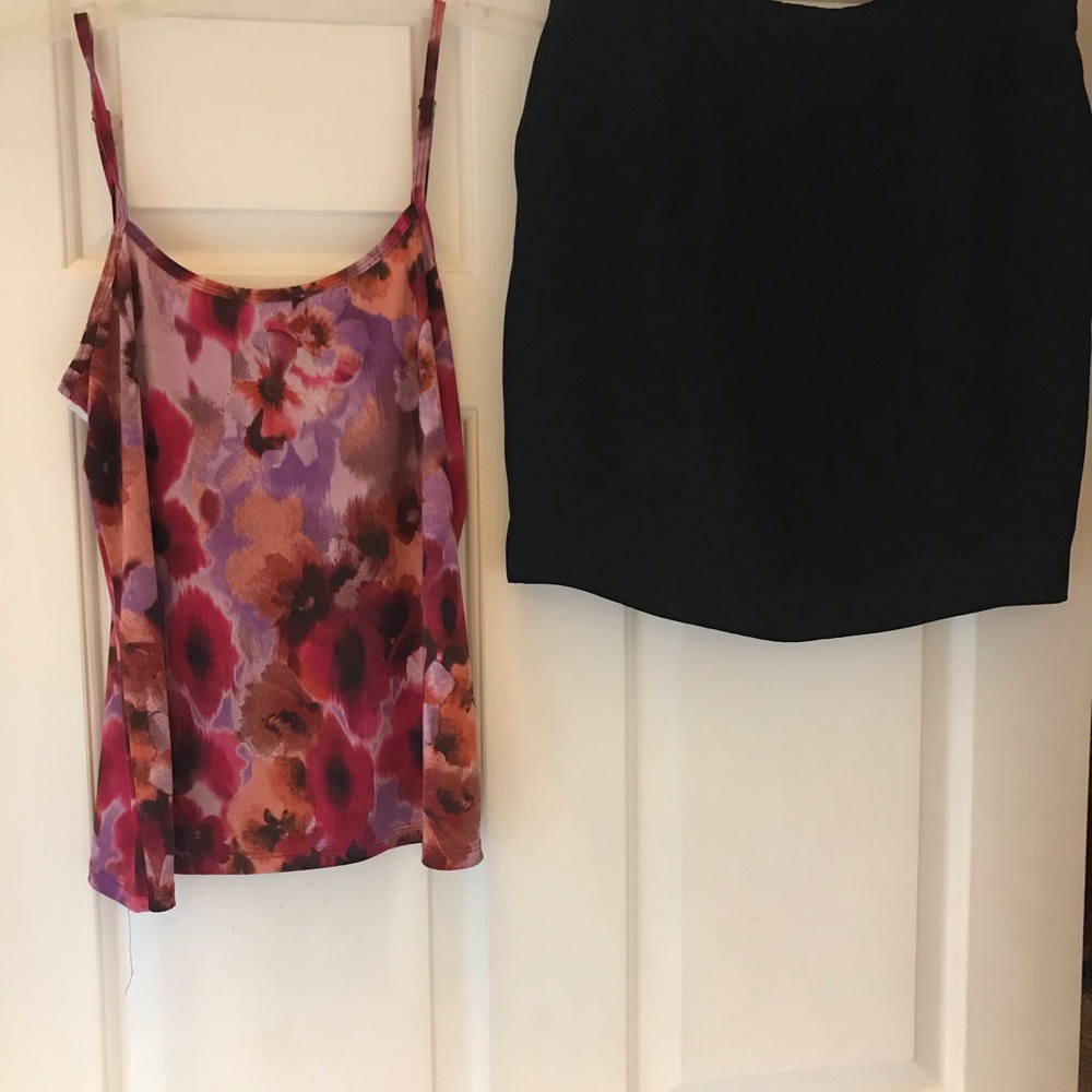 Mini skirt and blouse